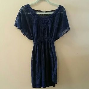 SALE 3 FOR $15 Sequin Hearts Blue Lace Dress